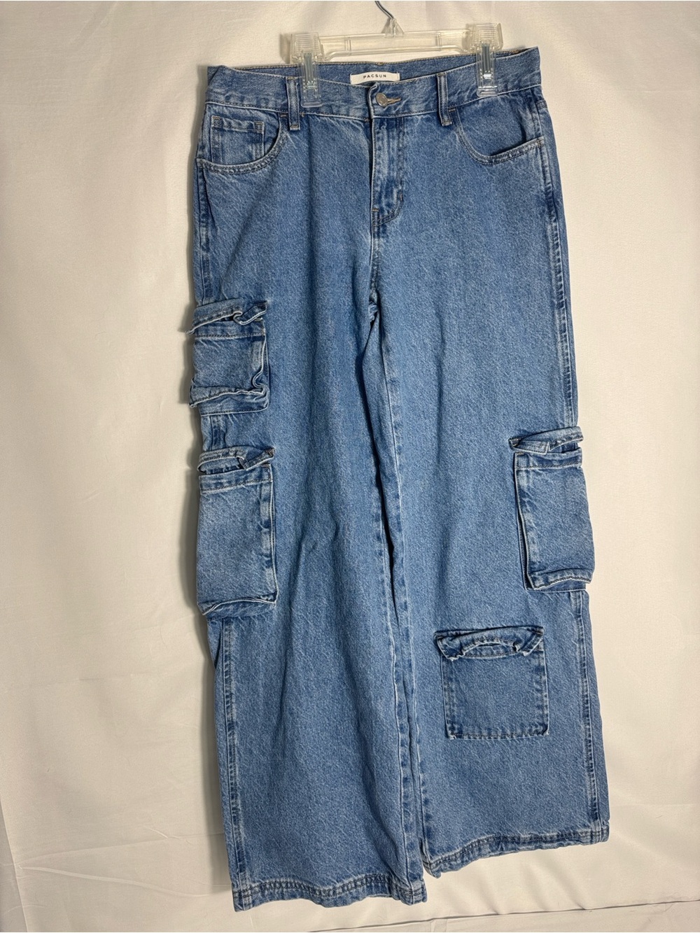 PacSun Casey 90s Baggy Cargo Jeans in Medium Indigo Size 27
